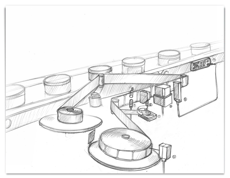 Etikettiermaschine Skizze